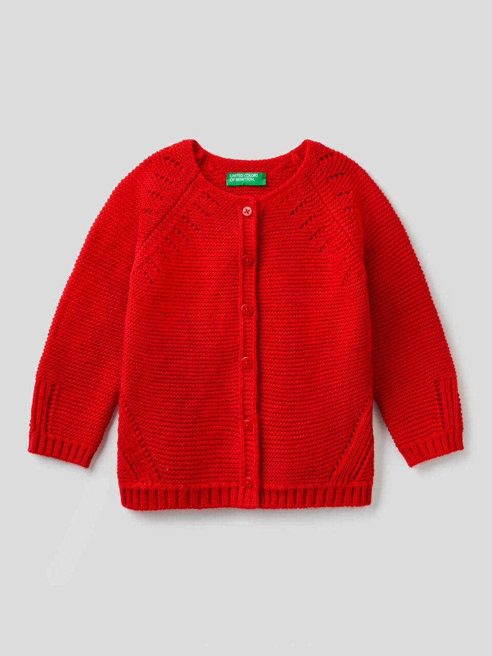 Strickjacke mit Details im Lochmuster image number 1