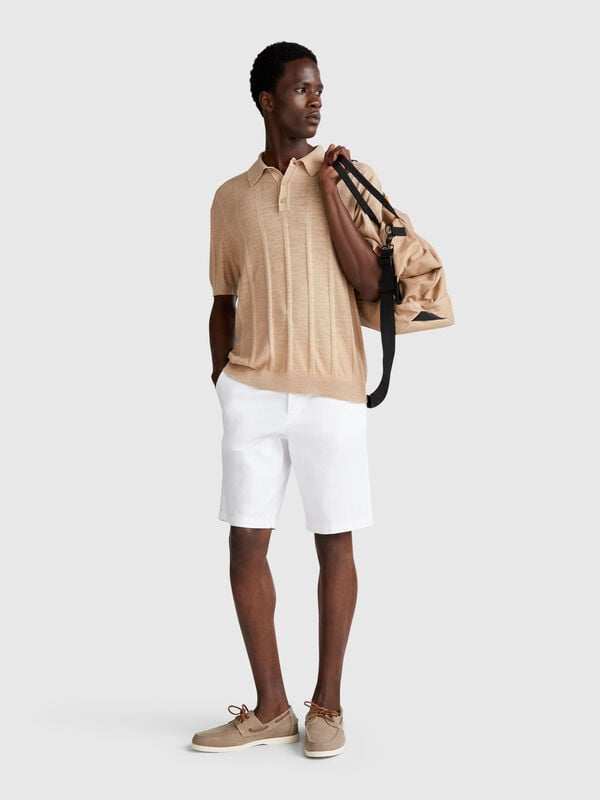 Bermuda chino in cotone stretch Uomo