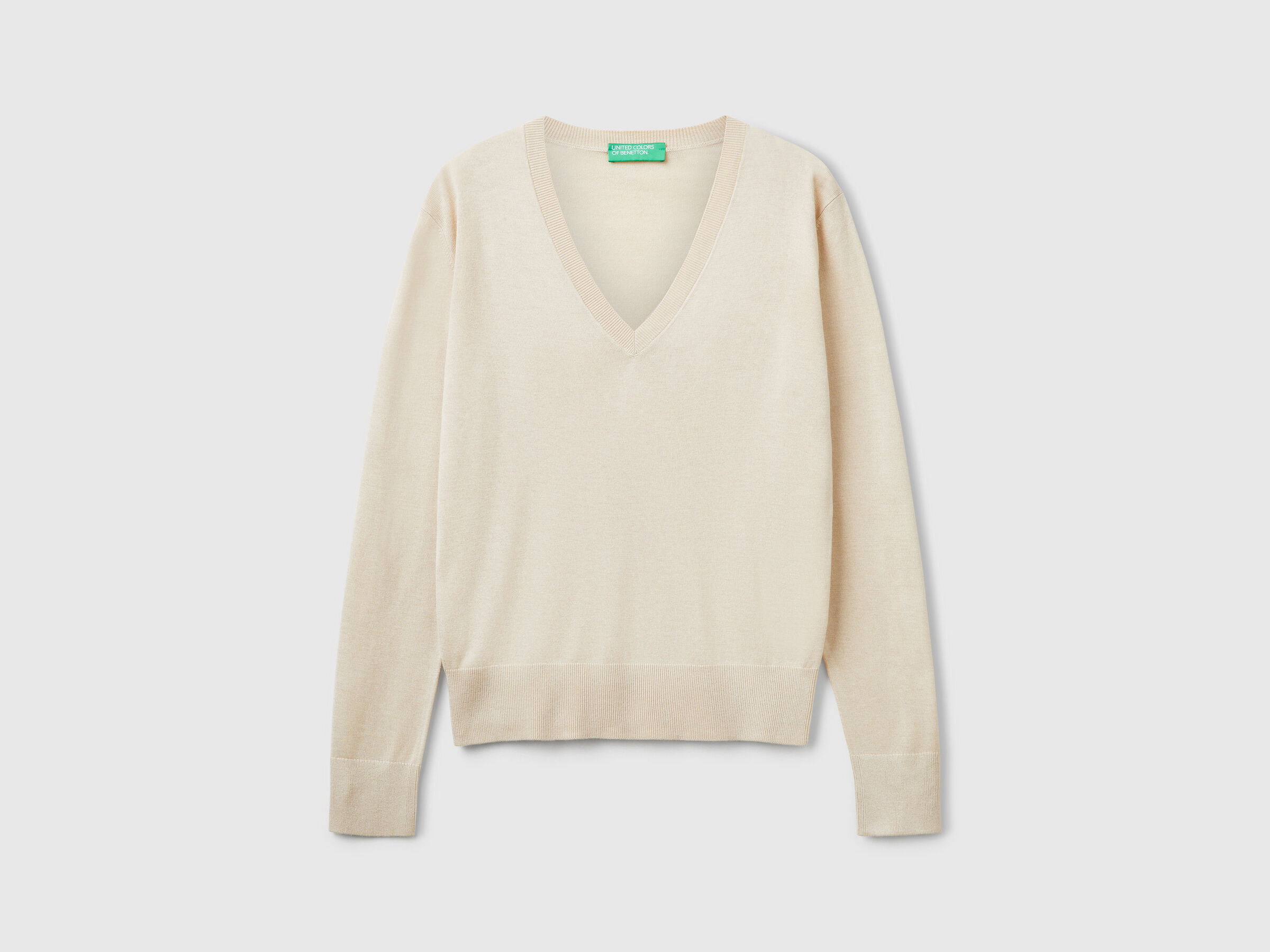 MAGLIA SCOLLO V M/L Donna image number 3