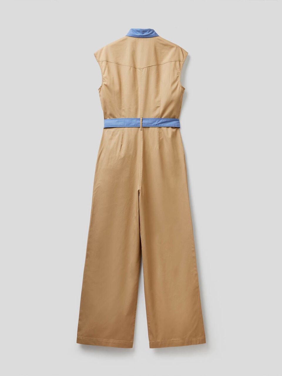 Combi-pantalon en coton avec détails de couleur contrastée image number 2