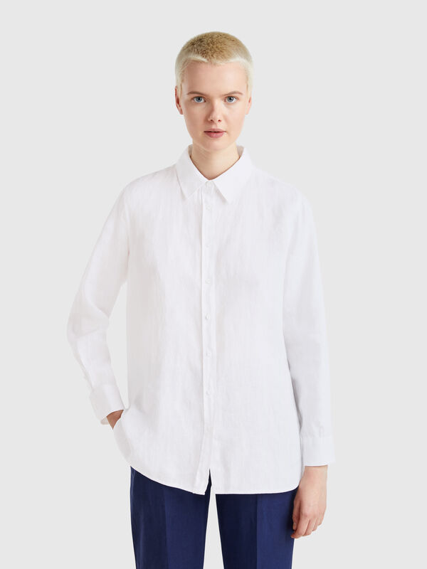 Camicia lunga in puro lino Donna