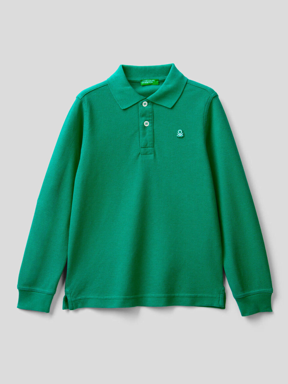 100% organic cotton long sleeve polo image number 1