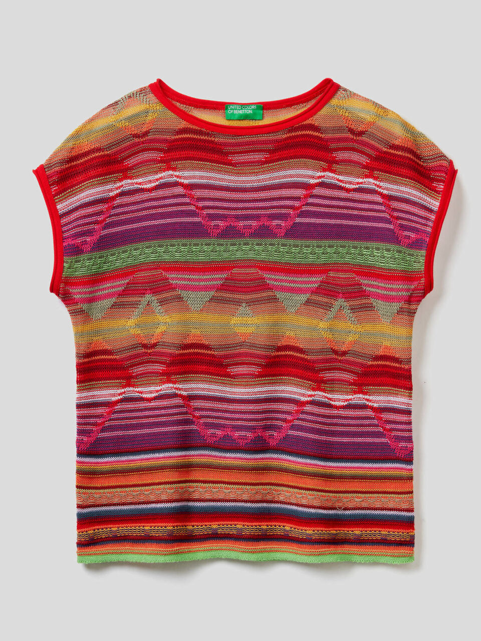 Multicolor sweater in pure cotton image number 1