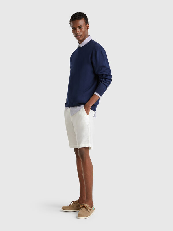 Bermuda en pur lin Homme