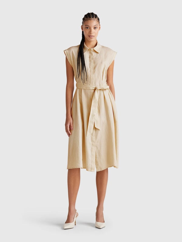 Hemdkleid aus reinem Leinen Damen