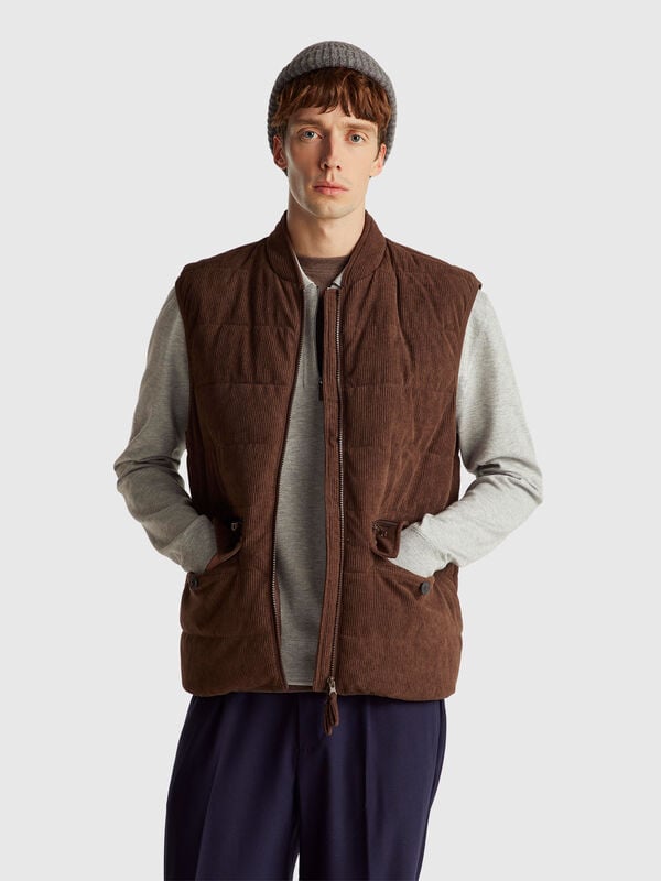 Gilet con tasche in velluto Uomo