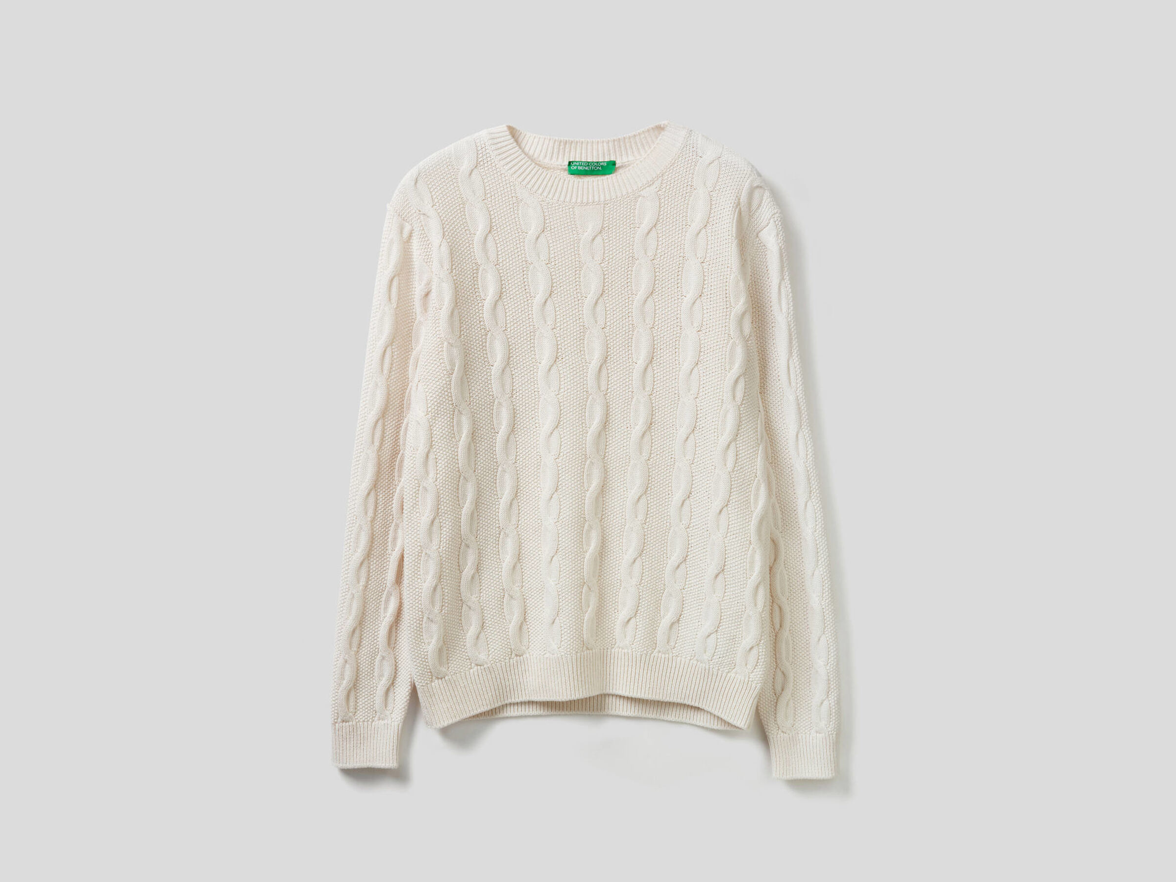 Pullover mit Rundausschnitt und Flechtmuster Herren image number 3
