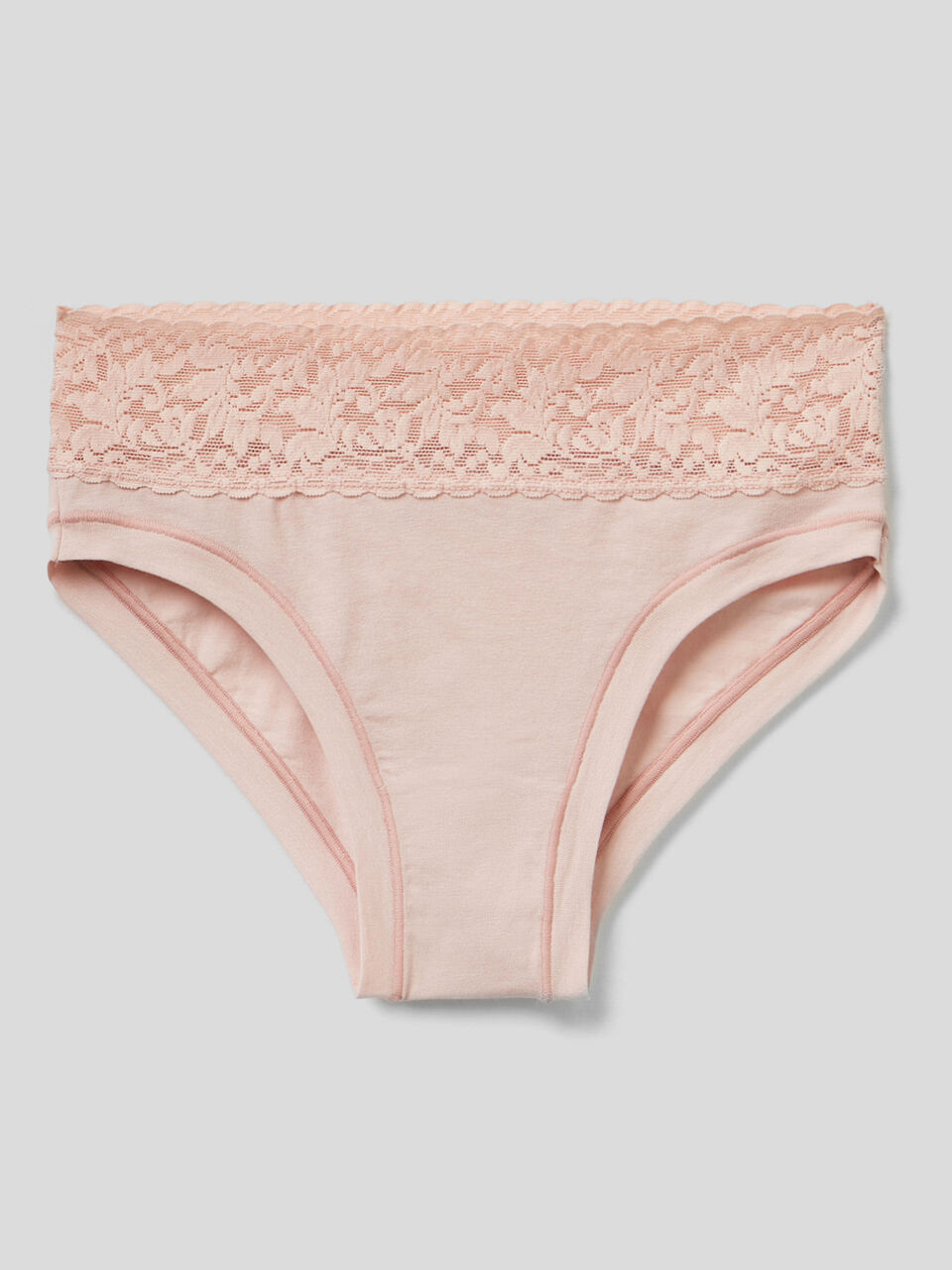 Slip con pizzo in cotone bio super stretch image number 1