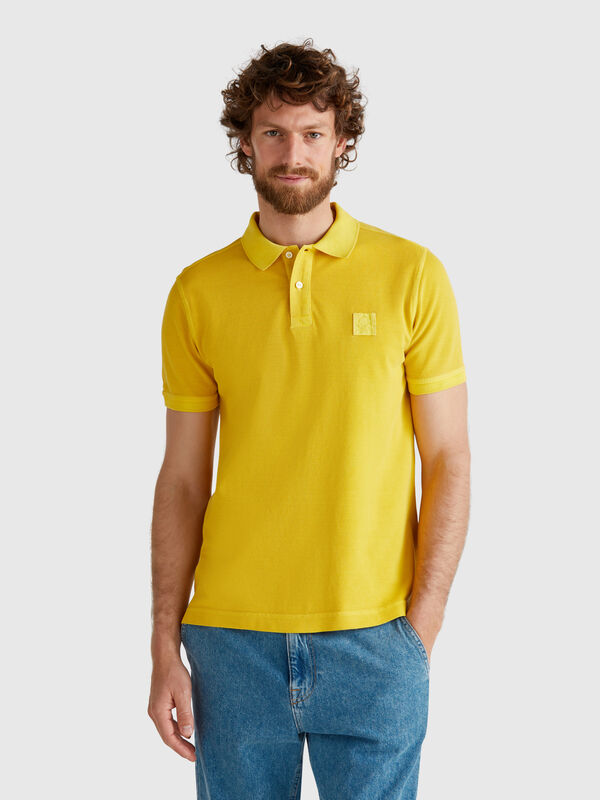 Yellow regular fit polo Men