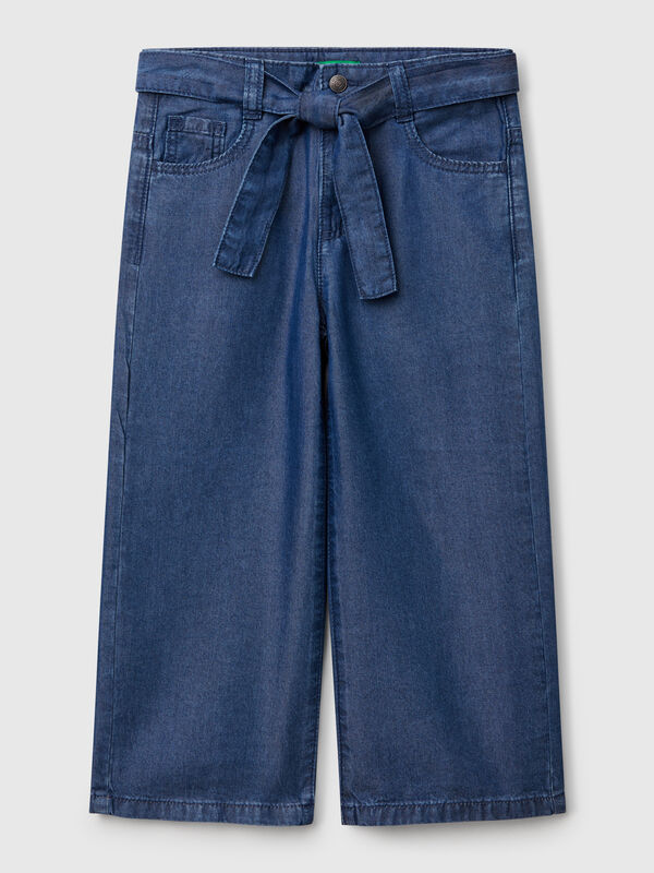 Pantaloni wide fit con cintura Bambina
