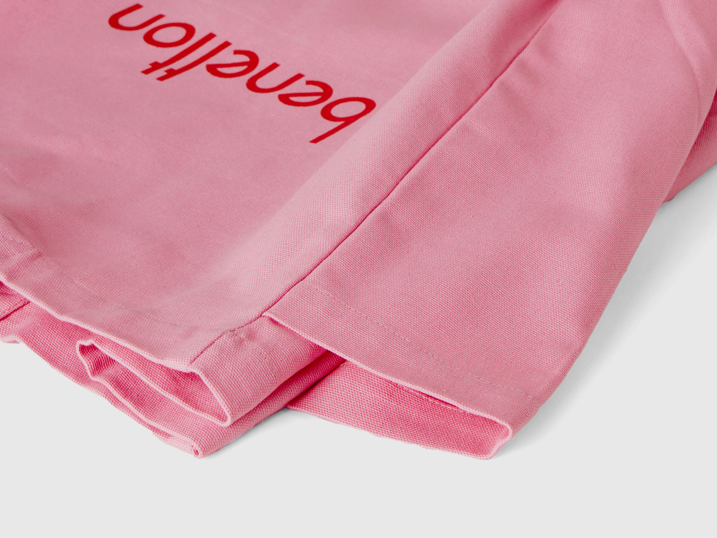 Pink tote bag in pure cotton image number 2