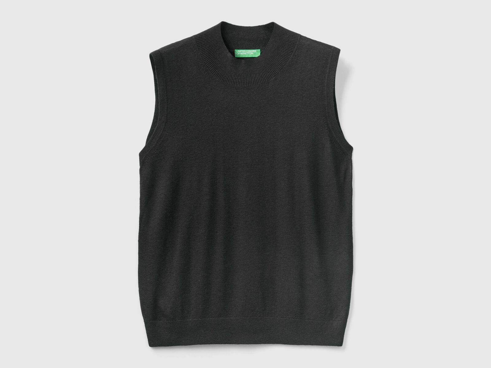 Sleeveless sweater in viscose blend - Black