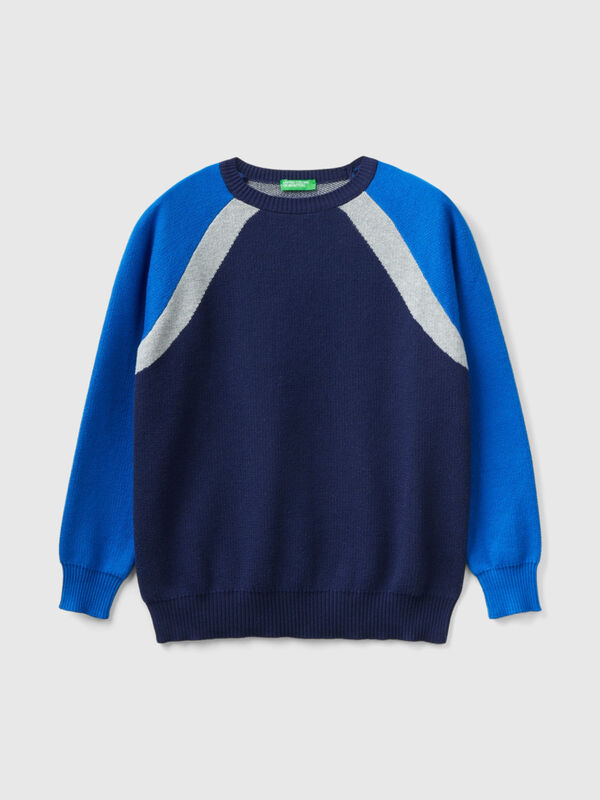 100% cotton color block sweater