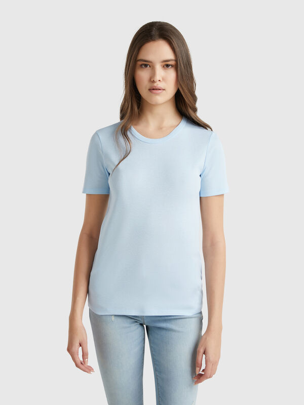 T-shirt en coton à fibre longue Femme