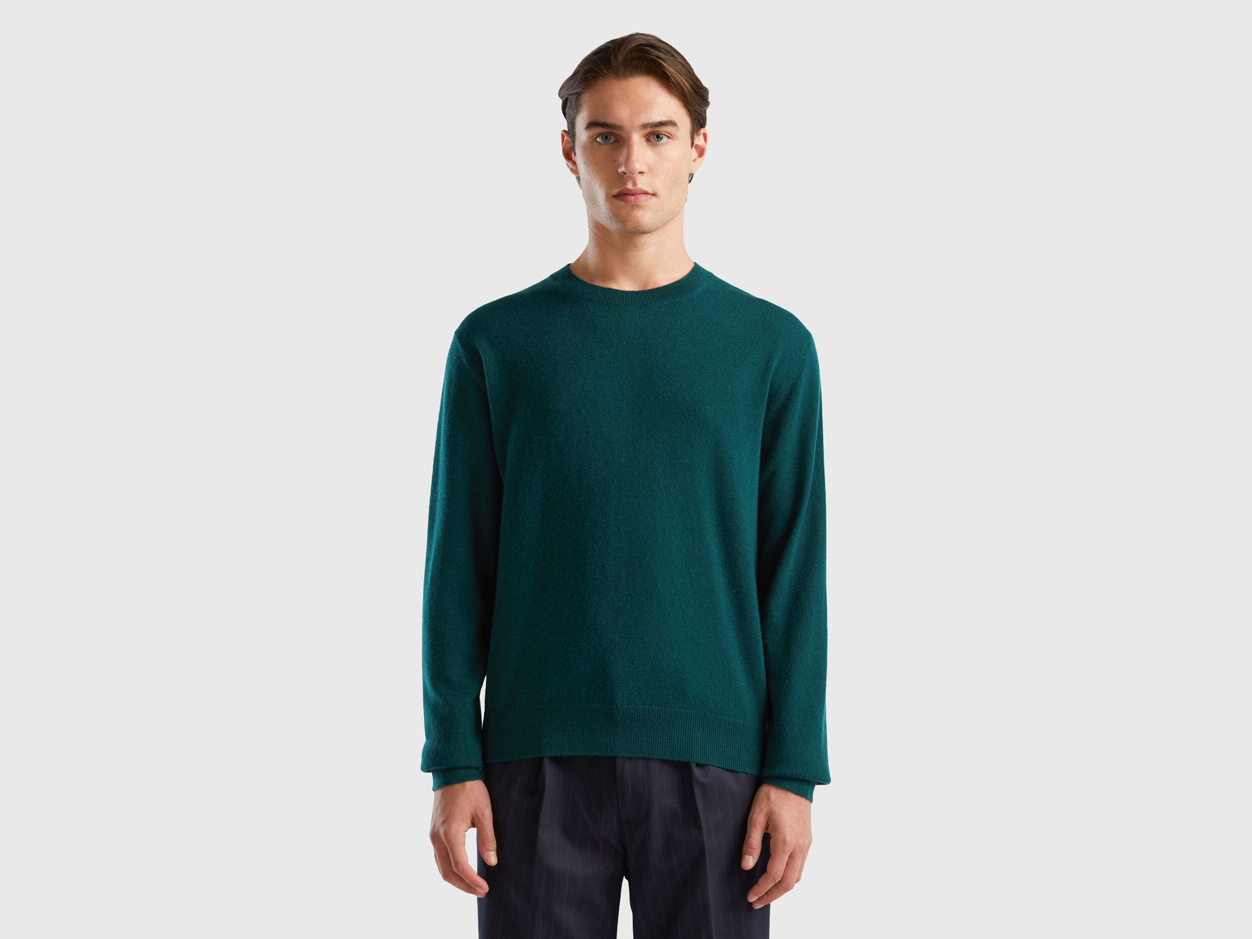 Maglia verde scuro in puro cashmere Verde Scuro Benetton