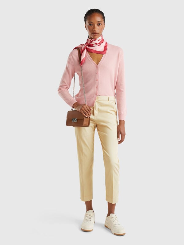 Chino raccourci en coton stretch Femme