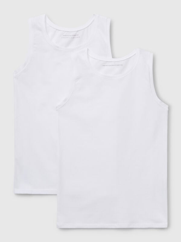 Two tank tops in super stretch cotton Junior Girl