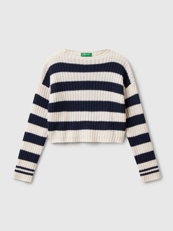 Pull rayé bicolore Filles