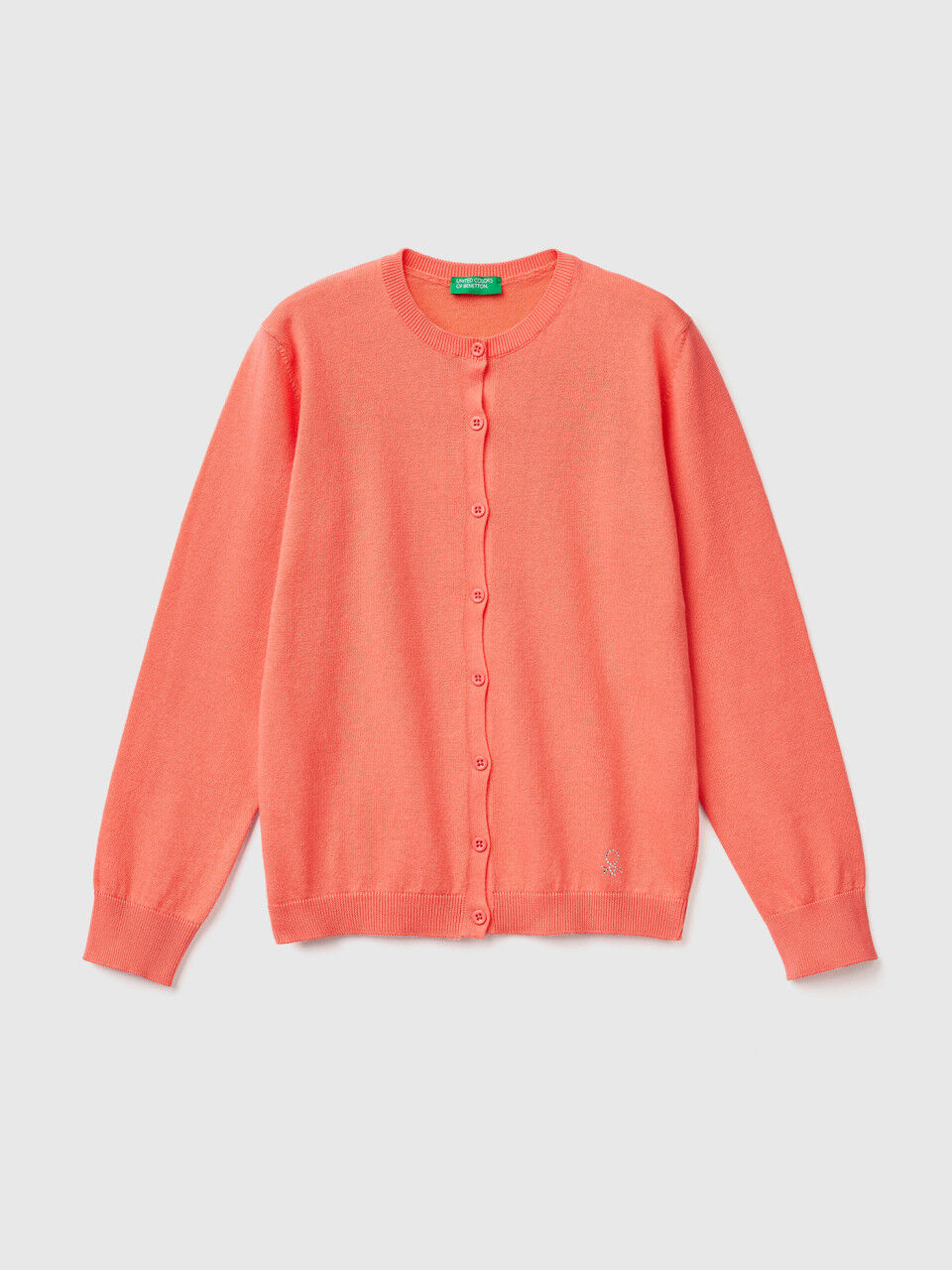 Cardigan girocollo in misto cotone