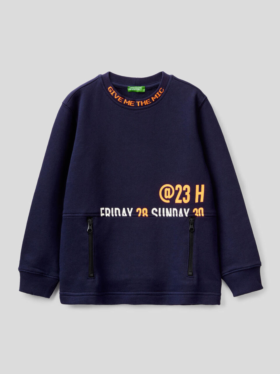 Sweatshirt in 100% cotton with zip-up pocket image number 1