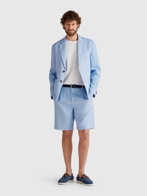 Gestreifte Shorts aus Leinenmischung Herren