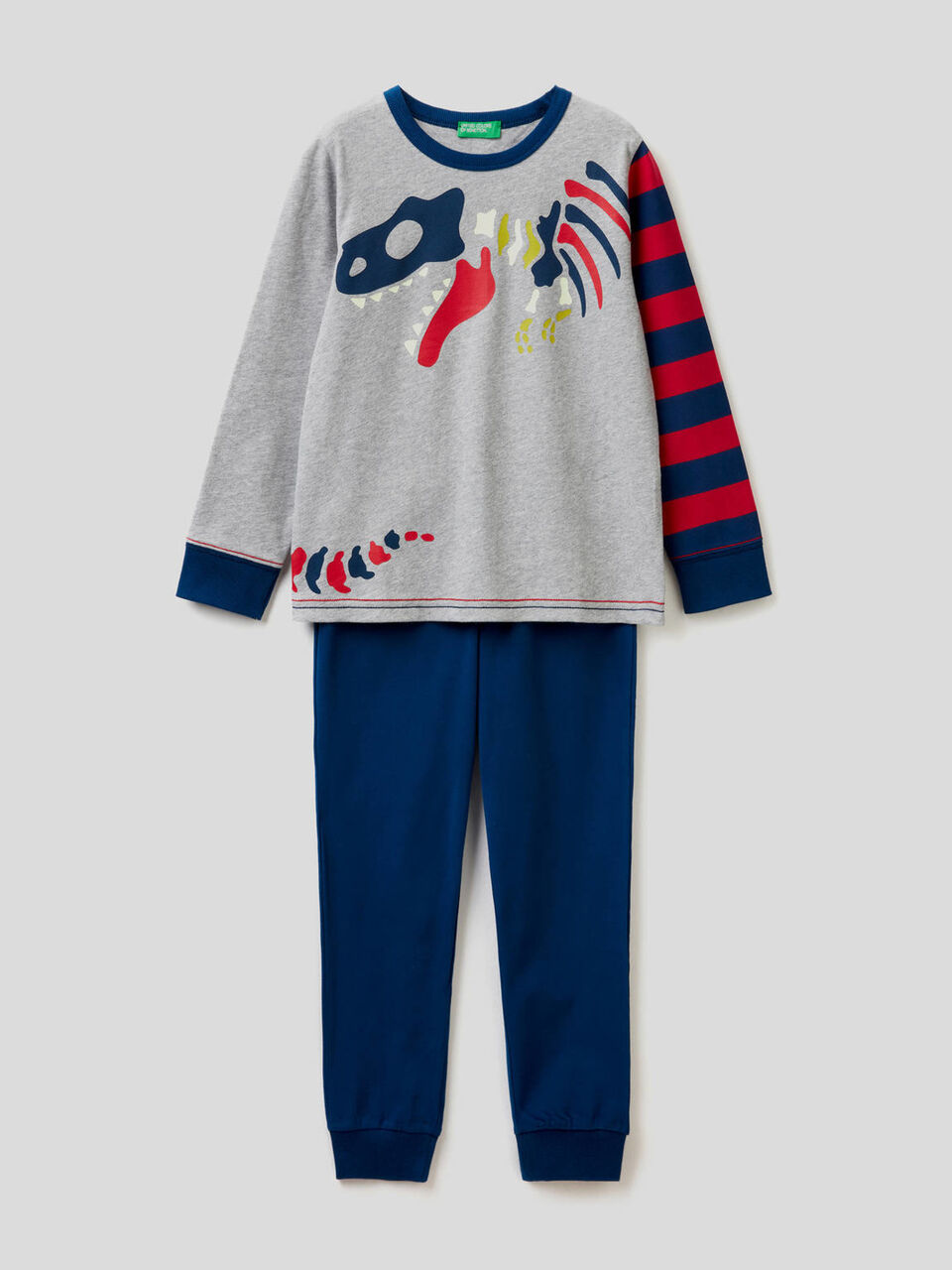 Pyjama aus Baumwolle mit Dinosaurier-Print image number 1