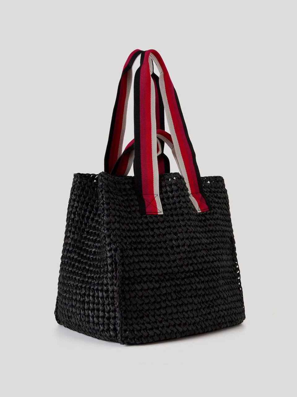 Sac effet paille avec poignées à rayures image number 2