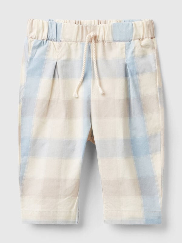 Pantaloni a quadri in cotone stretch Baby