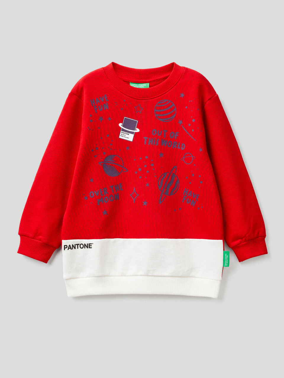 Sweatshirt in Rot mit Rundhals BenettonxPantone™