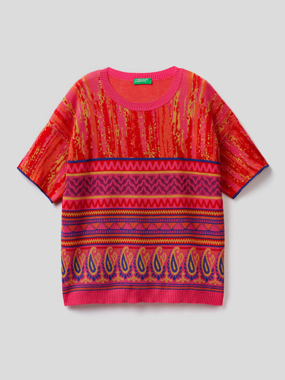 Maglia con disegno multicolor image number 1
