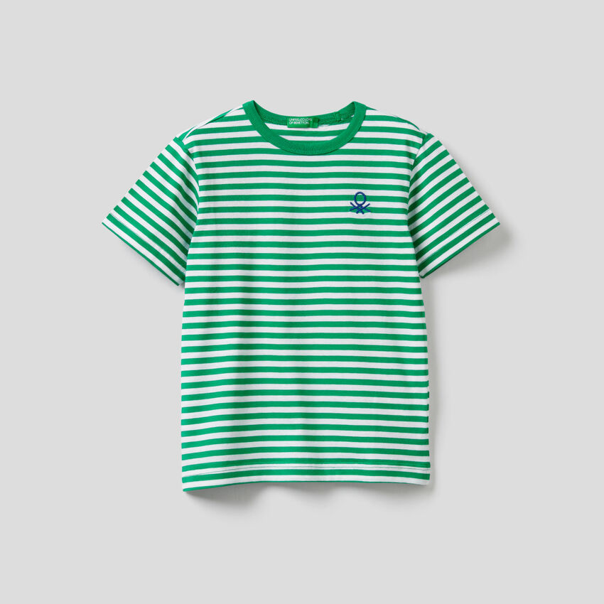 T-Shirt aus 100% Baumwolle mit Streifen