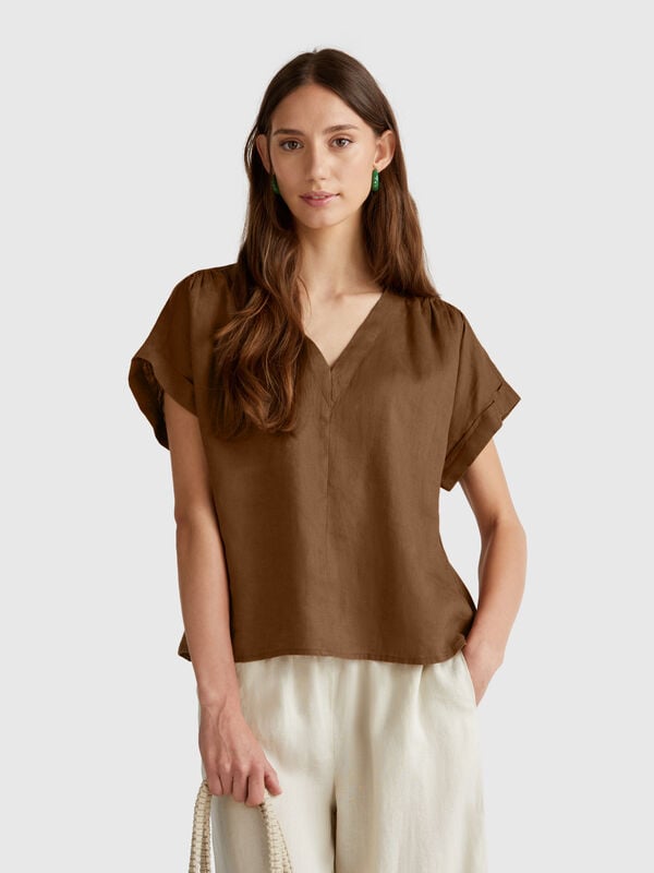 Blouse in pure linen Women