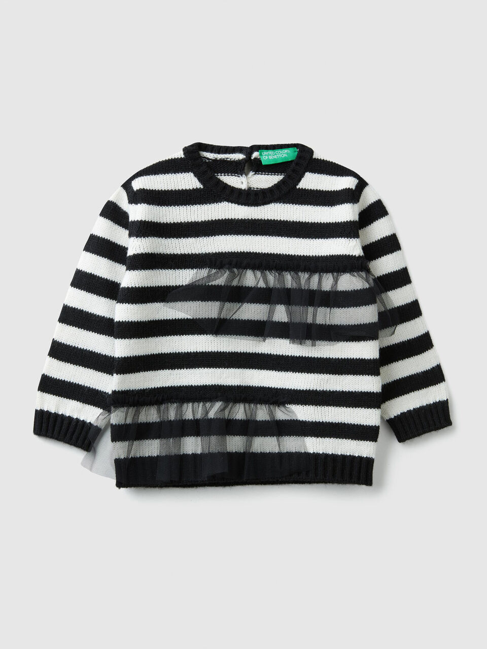 Maglia a righe con tulle image number 1