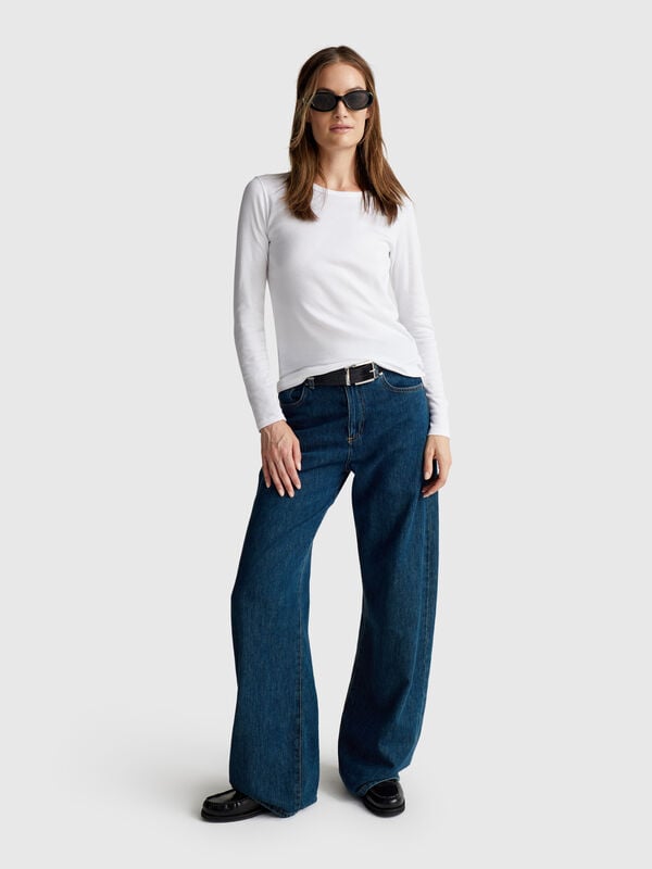 T-shirt à manches longues 100 % coton Femme