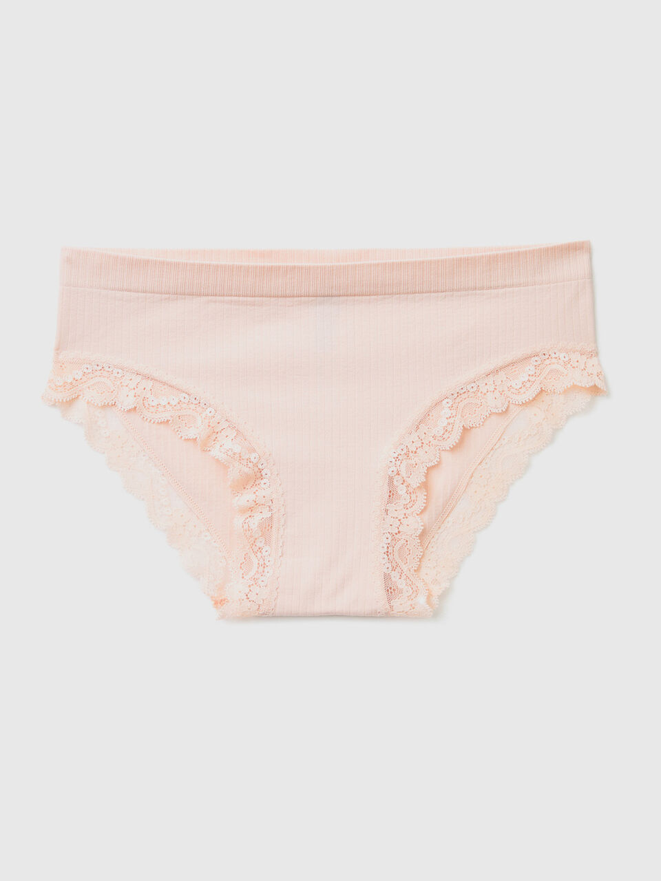 Ribbed underwear with lace image number 1