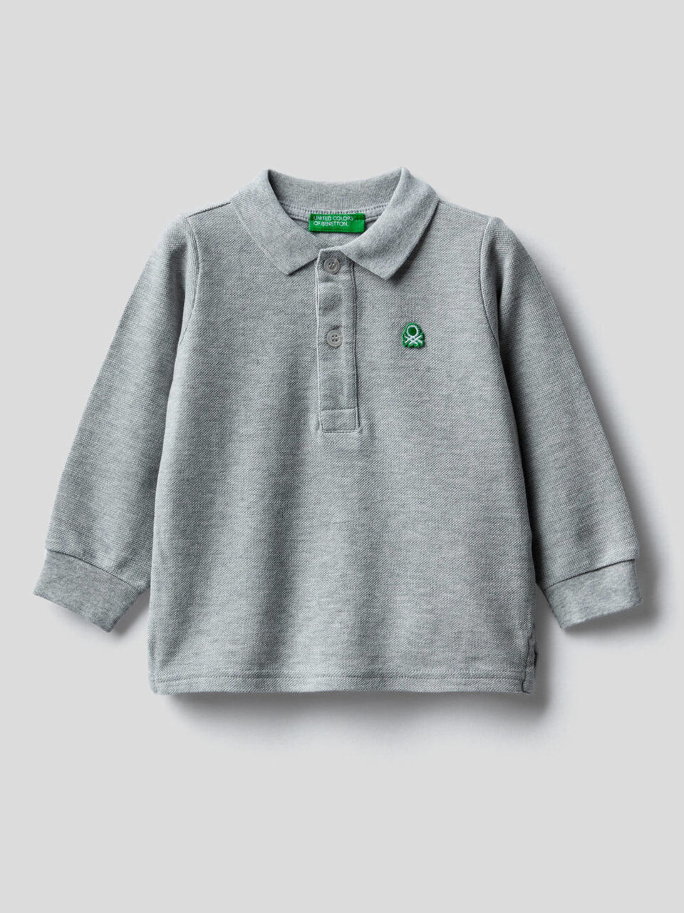 Polo manches longues en coton bio image number 1
