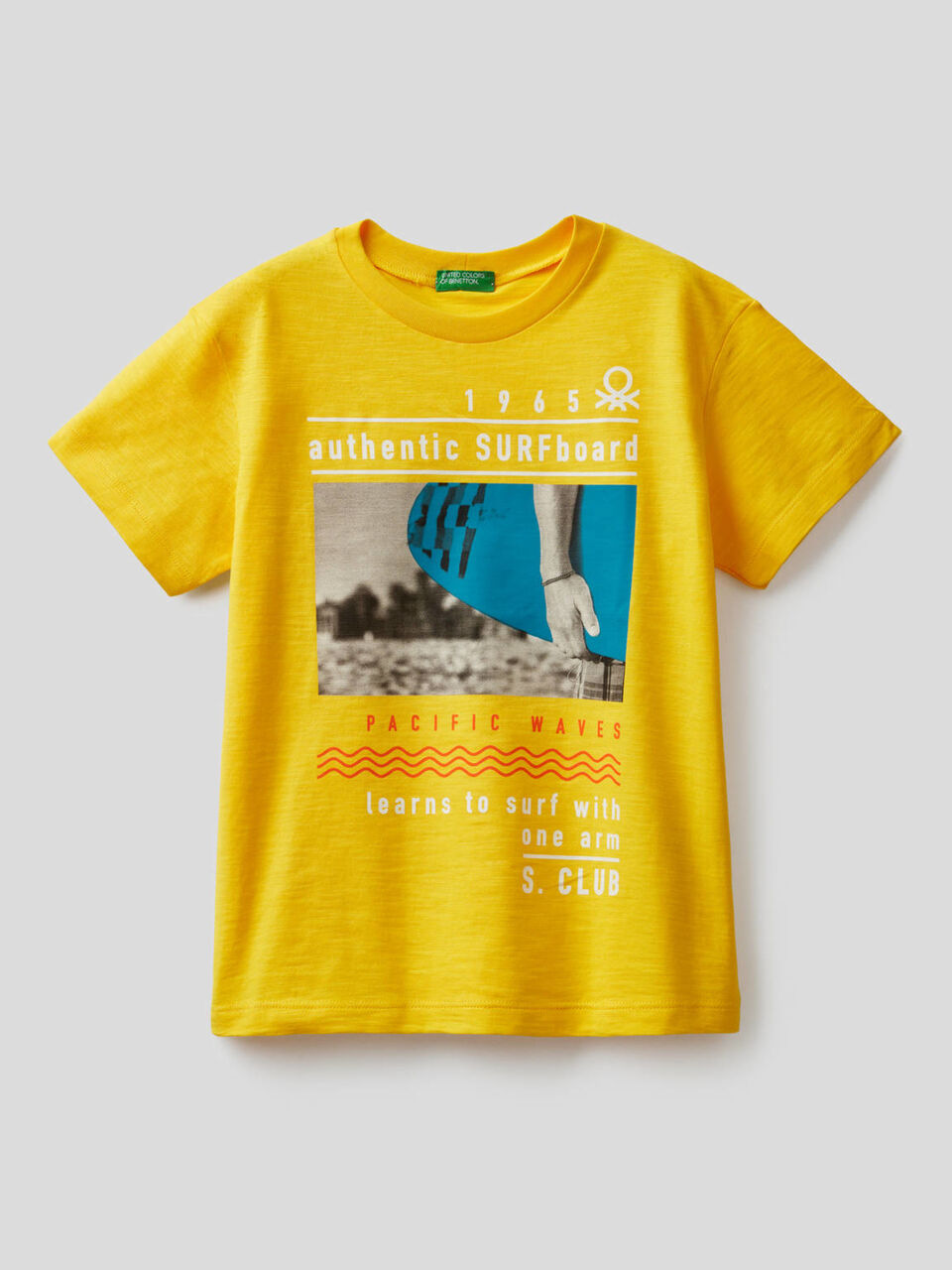 Cotton t-shirt with surf print image number 1