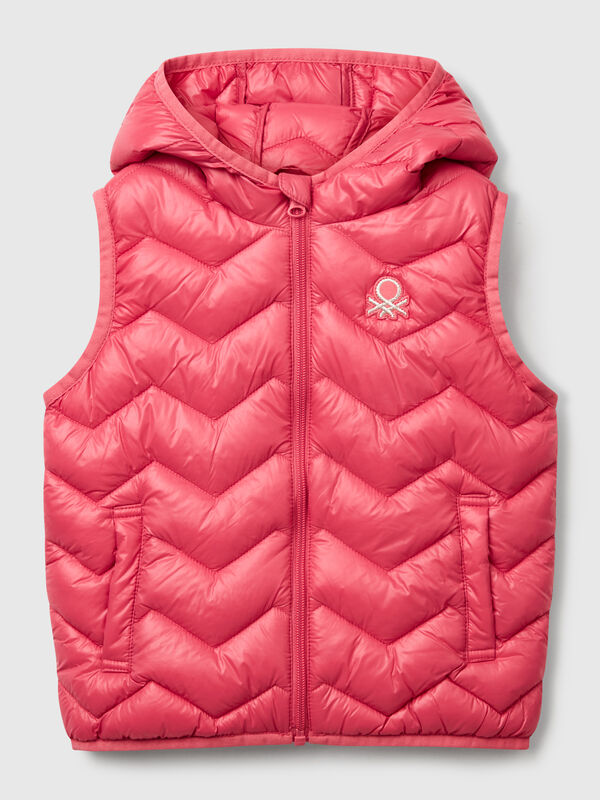 Gilet imbottito con cappuccio Bambina