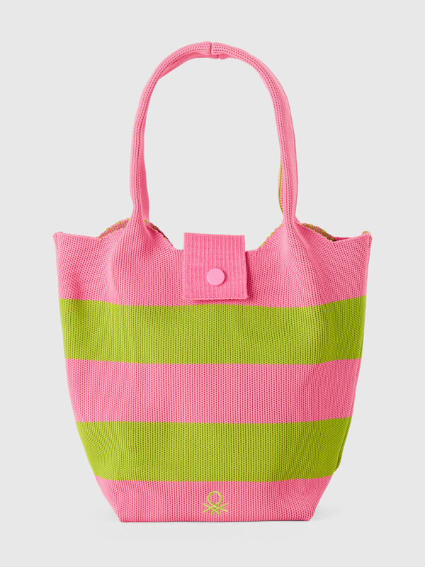 Shopping bag in maglia a righe Bambina