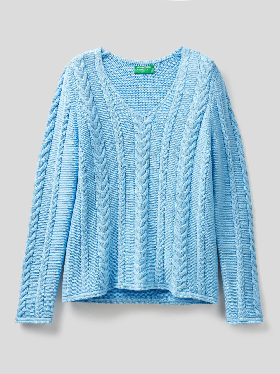 Pull à torsades en pur coton image number null
