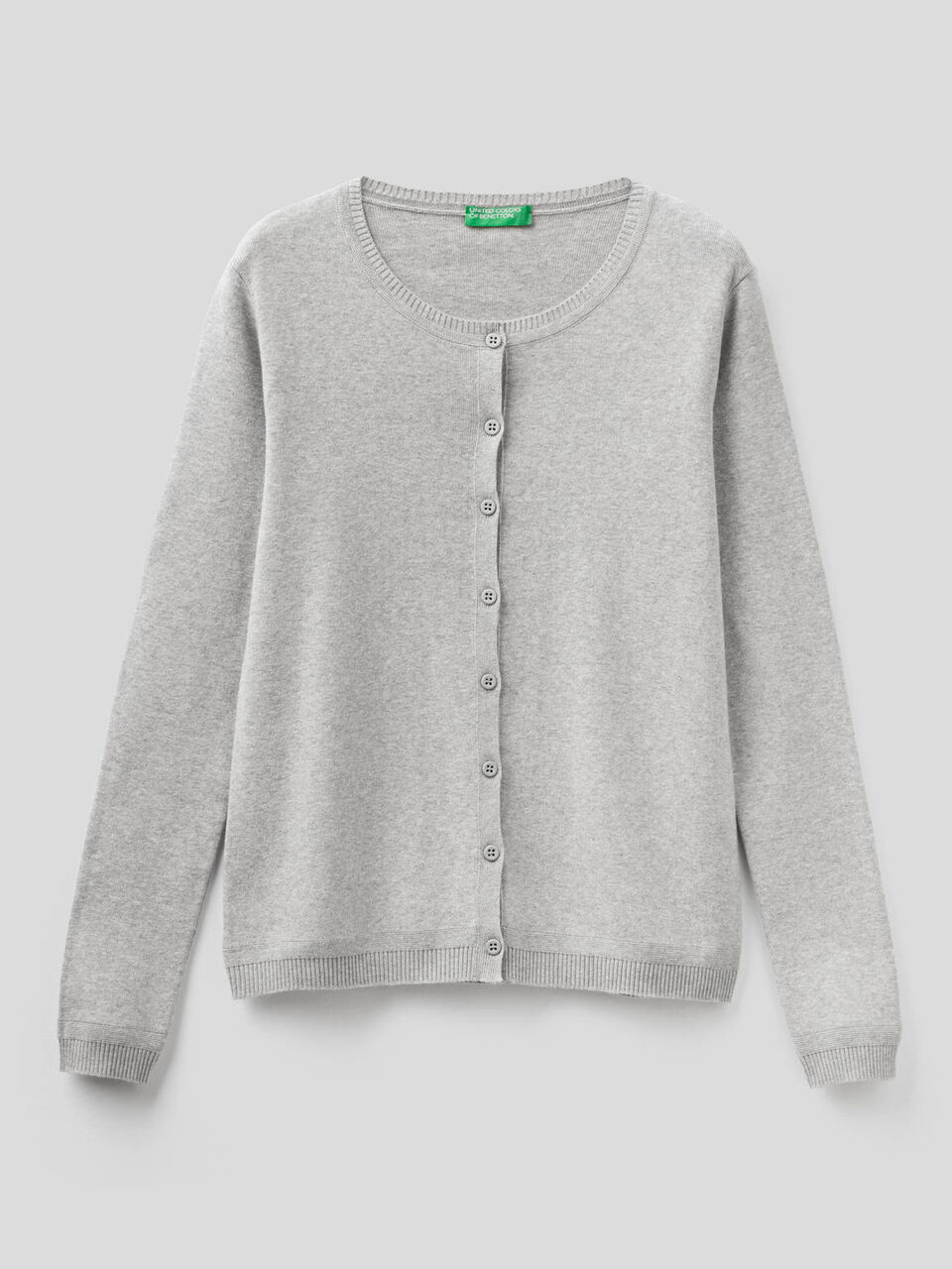 Cardigan girocollo in puro cotone image number 1
