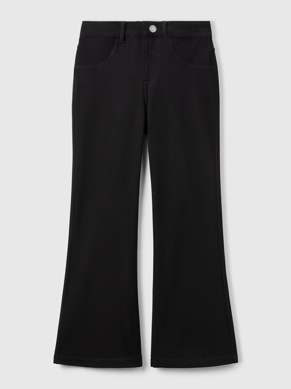 Pantaloni a zampa in cotone stretch Bambina