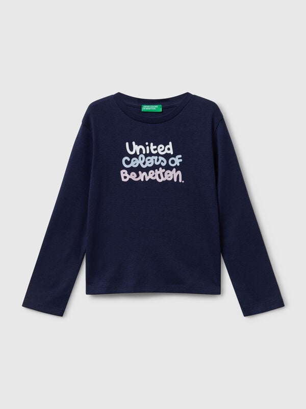 T-shirt en coton avec logo pailleté Filles