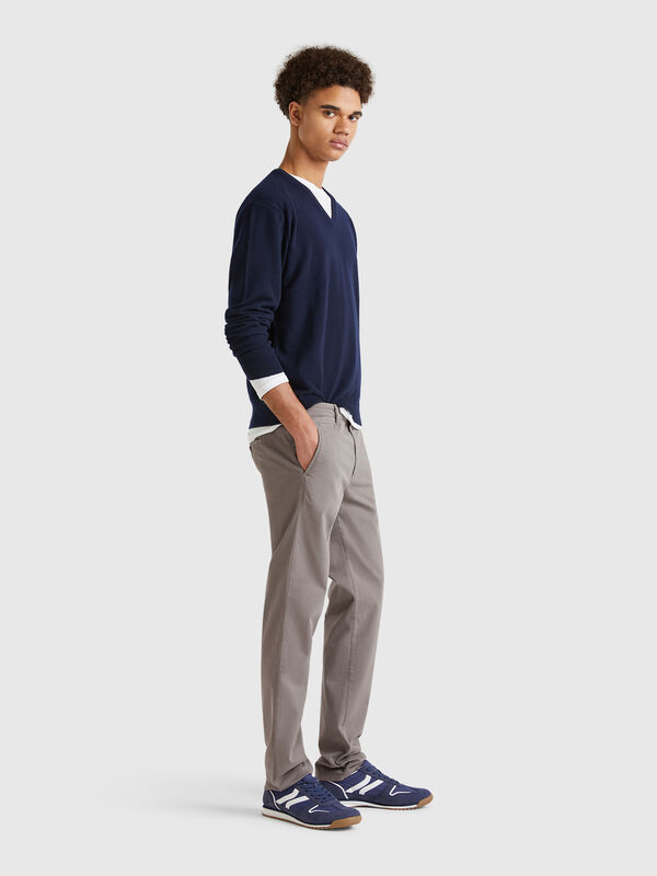 Chino slim gris souris  Homme