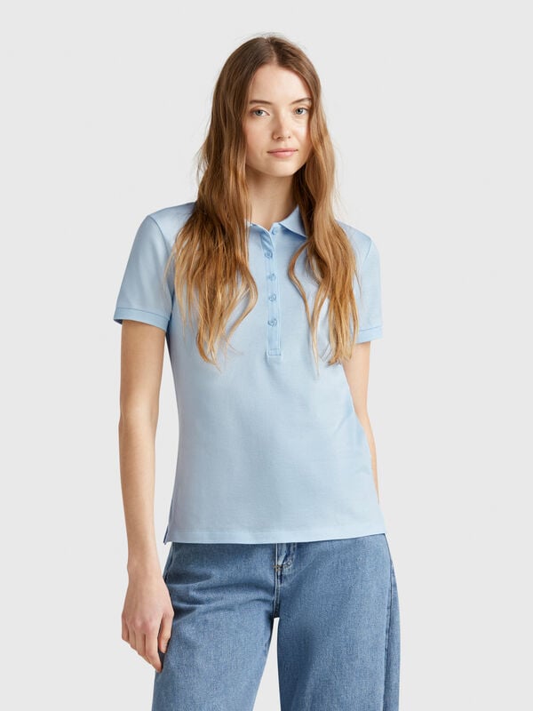Slim fit polo in stretch cotton Women