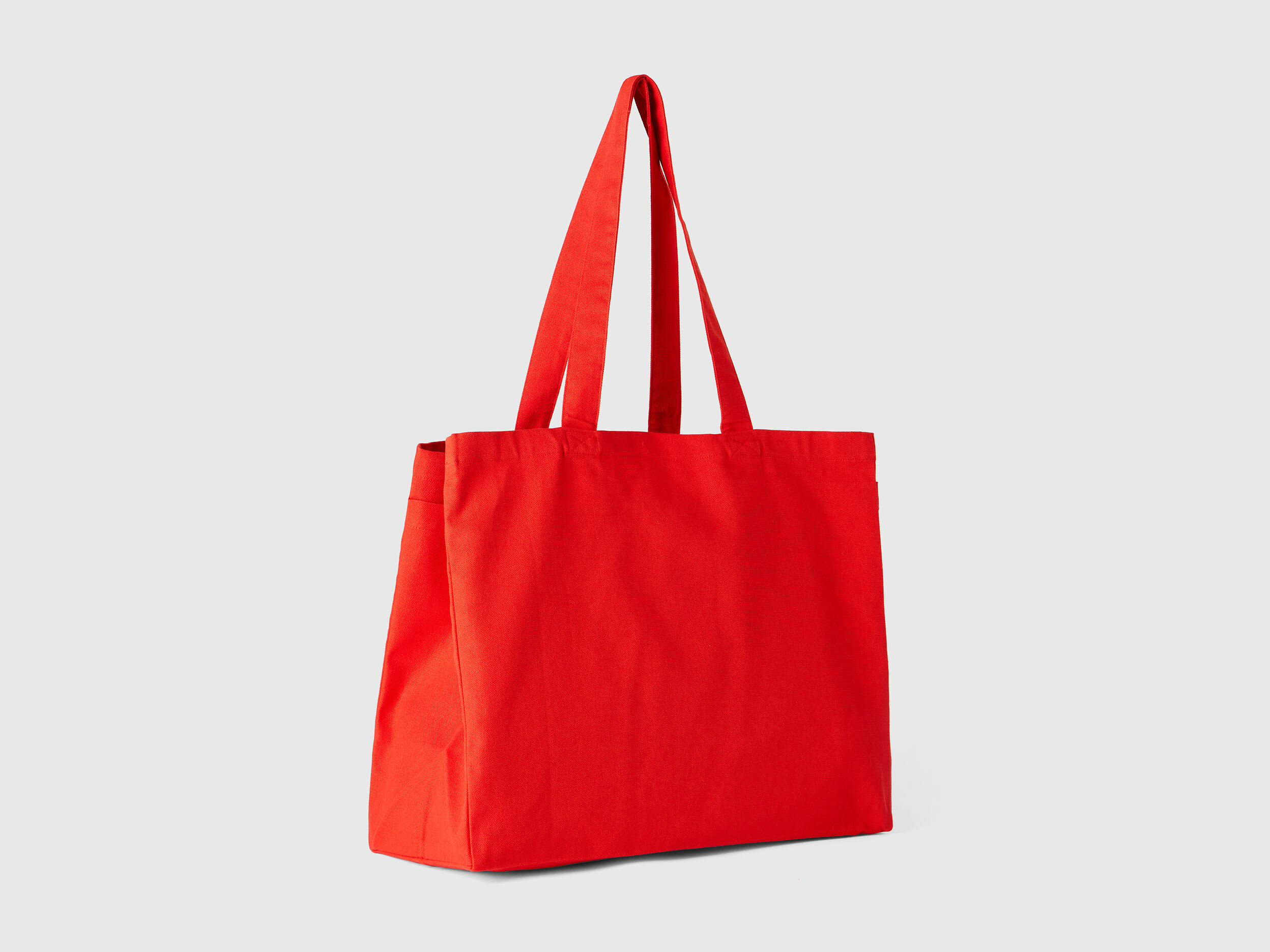 Tote Bag in Rot aus reiner Baumwolle Rot Benetton