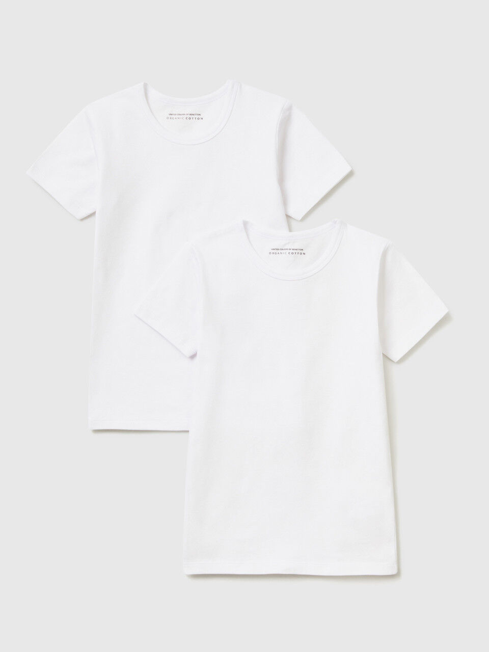 Due t-shirt bianche in cotone bio stretch