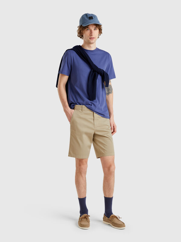 Bermuda chino in cotone stretch Uomo