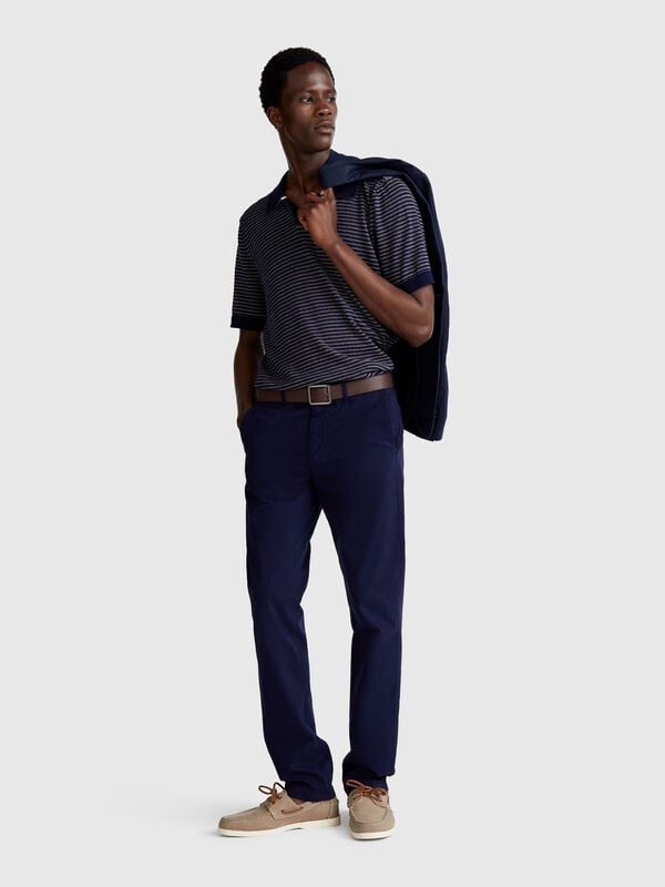  Slim Fit Chinohose in Nachtblau  Herren