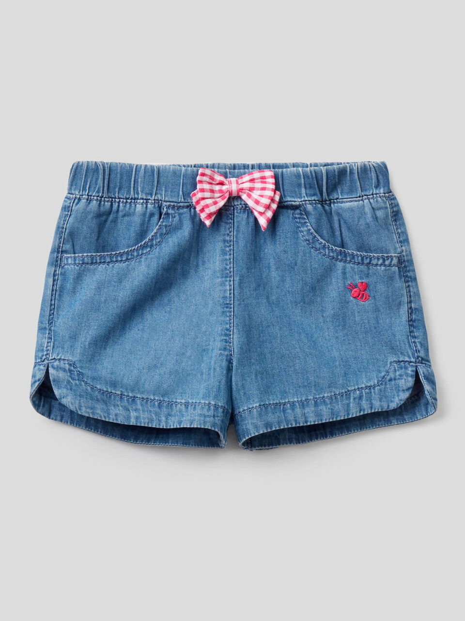Short en jeans léger avec noeud image number 1